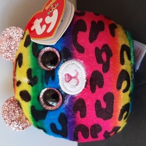 Ty Squish-a-Boos Dotty Leopard Mini Plush 3-in Rainbow Multicolor Stuffed Toy